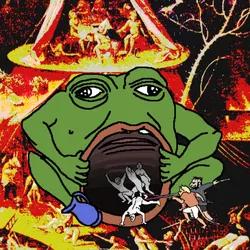 Burned Pepe logo